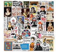 50 Pcs Interesting History Stickers Laptop Car Scrapbook Phone Skateboard Suitcase Luggage Bike Vintage Vinyl Waterproof Aesthetic Personalised Stickers for Teens Boys Girls Adults