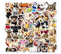 50 Pcs Internet Celebrity Dog Cat Stickers for Children Teens Girls Boys,Dog Cat Meme Stickers for Laptop Water Bottles,Bicycle,Skateboard,Computer,Waterproof Vinyl for Wall, Graffiti Stickers