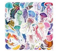50 Pcs Jellyfish Stickers for Kids Teens Adults Boys Girls Gift,Stickers Pack for Laptop,Skateboard,Luggage,Car,Bike, Cup,Computer,Water Bottle Decor,Jellyfish Vinyl Waterproof Sticker Decals