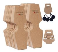 50 Pcs Jewellery Display Cards - Necklace, Bracelet, Keyring Display Cards - Kraft Paper (Brown)