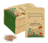 50 Pcs Keep Growing Stay Amazing Self-Adhesive Kraft Envelopes, Seeds End of Term Class Gifts for Children Students from Teachers Party Bag Fillers (Not Included Seeds)