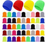 50 Pcs Kids Knit Beanie Hat Bulk Windproof Unisex Assorted Color Children Warm Acrylic Cap for Winter Cold Weather Girls Boys, Assorted Color, One Size
