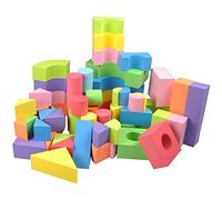 50 PCS Kids Non-toxic Soft Lightweight EVA Foam Building Blocks -Assorted Colors Various Shapes