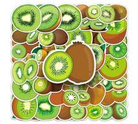 50 PCS Kiwi Stickers for Water Bottle,Scrapbook, Car,Helmet,Luggage, Laptop,Bike,Cup,Guitar,Skateboard,Computer,Cute Fruit Cartoon Stickers,Gift for Teens Boys Girls,Trendy Waterproof Decals