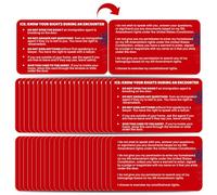 50 PCS Know Your Constitutional Rights Card -Red Card Immigration Rights When You're Stopped by CE Law Enforcement or by Police Interaction FBI Basic Freedoms(3.37”×2.1”)