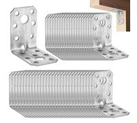 50 Pcs L Corner Brackets for Wood, 90 Degree Steel Angle Brackets 2.2 x 2.2 x 1.4 in, Heavy Duty Bracket, Multi-Hole Design for Furniture, Shelf, Wood Board