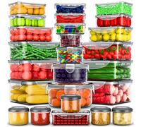 50 Pcs Large Food Storage Containers with Lids Airtight-2500ML to Sauces Box-Total15.5L Stackable Kitchen Bowls Set Meal Prep Containers-BPA Free Leak proof Plastic Lunch Boxes-Freezer Microwave safe