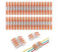 50 Pcs Lever Nut Connector, SPL-1 one-to-one Compact Electrical Connector Blocks, Wire Connectors, Quick Splicing Connectors for Circuit Inline Terminal Blocks (Transparent)