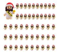 50 PCS Little Jesus Figures, 2025 NEW Mini Jesus Figurines in Bulk, Tiny Pocket Rubber Love You Figure for Religious Party Favors, Sunday School, Baptism Gift, Easter Egg Stuffers(Yellow)