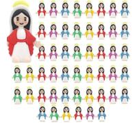 50 Pcs Little Virgin Mary Figurines Miniature Virgin Mary Doll to Hide and Seek Classic Gifts for Sunday Easter Eggs Stuffers Baptism Gift Elegant Christmas Ornament (color)