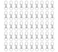 50 PCS Lobster Clasps Swivel Trigger Snap Hooks, Metal Trigger Snap Hooks for Keyring Kit, Keyrings for Crafts, Key Rings for Crafting, Bags, Lanyard Clips, Pet Leashes, DIY Keyring Mak