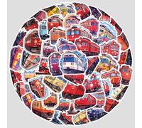 50 PCS Locomotive Stickers for Water Bottle|Train Vinyl Waterproof Sticker for Water Bottle Laptop Skateboard Phone Car Decals Gifts for Kids Teens Adults for Party Favors Supplies Decor
