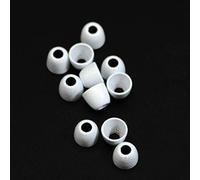 50 pcs/lot 10 Colors Copper Cone Head Fly Tying Beads Weight Nymph Head Jig Tube Fly Tying Materials 5.1mmX4.1mmX1.9mm (White)