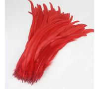 50 Pcs/Lot Colorful Rooster Feathers for Crafts Clothes 25-45 Cm Decor Carnival DIY Decorations Red 10-12inch 25-30cm