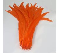 50 Pcs/Lot Rooster Feathers for Decoration 25-40 Cm Accessories for The Table Sewing Dress Orange 25-30CM