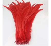 50 Pcs/Lot Rooster Feathers for Decoration 25-40 Cm Accessories for The Table Sewing Dress Red 25-30CM