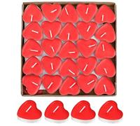 50 Pcs Love Heart Shape Tealights, Love Candles Bulk Smokeless Scented Small Candles Heart Shaped Floating Tea Lights Candles for Valentine's Day Wedding Table Decor Aisle Party Decor