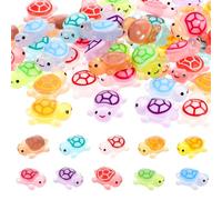50 pcs Luminous Mini Resin Turtles, Cute Bulk Tiny Sea Turtle Figurines Glow in The Dark, Safe Non Fading Resin Miniature Animal Figures for Ocean Theme Decor Nail Art Garden Micro DIY Hidden Game
