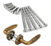 50 Pcs M4 Door Handle Screws Connecting Bolts & Sleeves, High Strength Carbon Steel Hollow Doors Bolt Through Fixings Set, Long Screw for Door Handle Roses Knobs Door Lock Escutcheons (Silver)