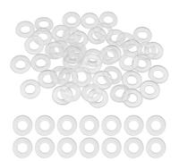 50 Pcs M4 Nylon Washer Clear Flat Washers, 4mm ID 8mm OD 1mm Thickness Faucet Plastic Washers Flat, Metric Round Washer Spacer, Transparent Sealing Gasket for Bathroom Hardware Faucet Water Pipe Hose
