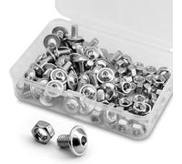 (50 pcs) M5 x 8mm Hex Socket Screws with Flange and Nuts Set 304 Stainless Steel Pan Head Screws