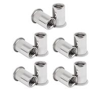 50 PCS M6 Rivet Nuts Silver Stainless Steel, Threaded Insert Nut Rivnuts for Metal, Wood, Aluminium, Electrical Appliances & Industrial Products