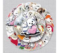 50 Pcs Maltese Stickers for Kids Teens Adults Boys Girls,Stickers Pack for Laptop,Skateboard,Luggage,Car,Bike,Cup,Computer,Water Bottle Decor,Maltese Dog Vinyl Waterproof Sticker Decals