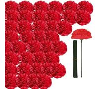 50 Pcs Marigold Flower Bulk Decorations, Artificial Marigold Flowers, Silk Marigolds Flower Heads with Stems, Halloween Flower Day of The Dead Decoration for DIY Wreath Garland Holiday Home