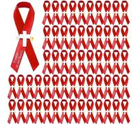 50 Pcs Memorial Funeral Ribbon with Cross Pins Respect Ribbon Bow Forever in Our Heart for Funeral Party Armband Mourning Event Remembrance Supplies(Red)