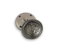 50 Pcs Metal Blazer Buttons for Crafting 5 Different Size Antique Silver Buttons 15mm 18mm 23mm 25mm 30mm for DIY Craft Button Men Women Blazer Coat Uniform Shirt Suit and Jacket