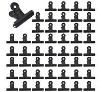50 Pcs Metal Bulldog Clips, Gold Bull Binder,Mini Metal Paper Clips 0.87 in Hinge Clips Small for Tags Bags, Food Bags,Pictures Photos,Art Work,Office and Home Kitchen,Price Tag (Black)