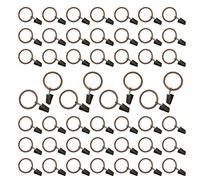 50 PCS Metal Curtain Clips with Rings, Rustproof Window Curtain Rod Hooks Drapery Ring for Window Rod Shower Curtains Hanger Decorative (Red Bronze, 25mm/1in)