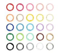 50 PCS Metal Rings Key Ring Clips - 25 Colors Zinc Alloy Snap Clips with Iron Spring for DIY Craft Keychain (24mm)