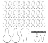 50 Pcs Metal Shower Curtain Hooks, Silver Shower Curtain Rings Hooks for Bathroom Curtains Rods, Curtains Rings