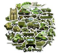 50 PCS Military Stickers Pack for Boys, Waterproof Camouflage Army Tank Truck Vinyl Stickers for Water Bottles, Laptops, Helmets, Skateboards, Kids Gift