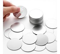 50 Pcs Mini Acrylic Round Mirror Tiles, Self Adhesive Circles Decorative Mosaic Mirror Sheets, 2 Inch Small Round Craft Mirrors Tiles Stickers for Wall, Mosaics, DIY Craft, Jewelry Making, Home Decor
