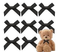50 Pcs Mini Black Bows, Satin Ribbon Bows, Little Bows DIY, Black Hair Bows, Black Gift Bow, Satin Craft Bows for Treat Bags Gift Wrapping Weddings Christmas Baby Showers & Decorations 4x4cm