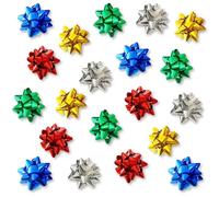 50 Pcs Mini Christmas Metallic Gift Bows, 5 Colors Decorative Gift Bow, 2 Inch Self-Adhesive Wrapping Bows for Xmas Presents Wrapping, Valentine's Day, Weddings Party Decor (Multicolor)