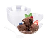 50 Pcs Mini Dessert Plates 2.99inch/7.6cm x 0.74Inch/1.9cm Small Clear Appetizer Plates with 9.5cm/3.74in Spoons, Reusable Leaf Shape Dessert Plates for Appetisers Fruit Cake Pudding Mousse Ice Iream