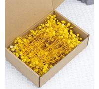 50 Pcs Mini Dried Baby Breath Flowers Bulk - Ivory Natural Dried Dry Flowers Gypsophila for Wedding Decor, DIY Resin Art, Vase Fillers, Candle Making, Card Craft & Home Floral Arrangements (Yellow)