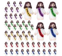 50 Pcs Mini Jesus Figures Jesus Loves You Religious Tiny Jesus Cute Doll to Hide and Seek Little Church Favors for Sunday School Baptism Cupcake Picks Party Supplies