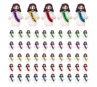 50 Pcs Mini Jesus Figures Jesus Loves You Religious Tiny Jesus Figurine Rubber Jesus to Hide and Seek Church Favors Gift for Party Supplies (Multicolour)