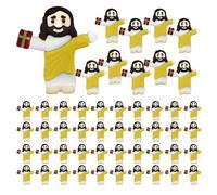 50 Pcs Mini Jesus Figures Little Jesus Figures Bulk with Bible Loves You Religious Tiny Jesus Cute Doll to Hide and Seek Church Favors for Sunday School Activities Party Supplies