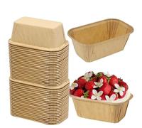 50 PCS Mini Loaf Cake Cases - Greaseproof Baking Cups for Muffins, Bread, and Desserts - Perfect for Home & Professional Bakers