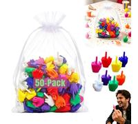 50 Pcs Mini Middle Fingers, Mini Middle Finger Novelty Toys Multicolour Tiny Hands, Adult Christmas White Elephant Stocking Stuffers Party Favors Office Prank Desk Decor, Middle Finger Gifts