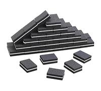 50 Pcs Mini Nail Buffer Blocks 180/100 Grit Sandwich Nail Buffer Washable for Nail Care(Black)