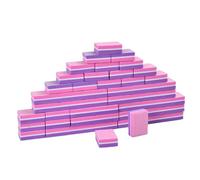 50 Pcs Mini Nail Buffer, Premium Quality 100/180 Grit Nail Buffer Blocks for Natural, Gel & Acrylic Nails, Double Sided Buffing Blocks for Expert Home & Salon Use (Pink Purple)