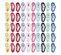 50 Pcs Mini Peach Heart Hairpin, Mixed Color Snap Clips for Small Pets, 3.5cm Length - Cute Pet Decoration, Durable Stainless Steel, Perfect for Rabbits and Chinchillas