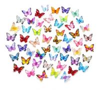 50 Pcs Mini Resin Butterflies, 3D Fairy Garden & Craft Decorations | Compact resin butterflies for creative decoration, ideal for fairy gardens and crafts, lightweight with colourful 3D design.