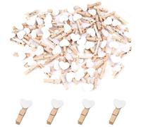 50 Pcs Mini Wooden Pegs, Colored Craft Pegs for Photos, DIY Projects, Home Decor, Scrapbooking, Clothes, and More, Small Wooden Clips, Multicolor, Pack of 50